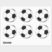 Schattig zwart en wit voetbal Football Ronde Sticker (Vel)