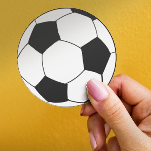 Schattig zwart en wit voetbal Football Ronde Sticker