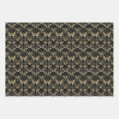 Schattig zwart goud Art Deco betegeld patroon Inpakpapier Vel (Voorkant 2)