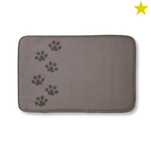 Schattig zwart-grijze kattenpoot voetafdruk schadu badmat