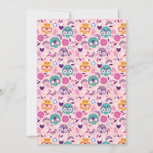 Schattig Zwart Halloween Roze Suiker Schedel Baby  Kaart (Achterkant)