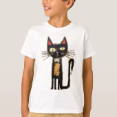 Schattig zwart kat Abstract T-shirt (Voorkant)