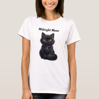 Schattig Zwart Kat Halloween Griezeldesign T-shirt