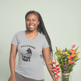 schattig zwart kat halloween party vrouw T-Shirt