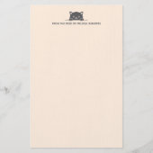 Schattig zwart kat pieken boven aangepaste tekst b briefpapier (Voorkant)