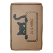 Schattig Zwart KAT Sign Huis aangepaste naam Badmat (Voorkant Verticaal)