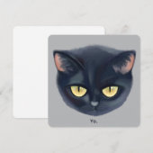 Schattig zwart kattengezicht kaart (Voorkant / Achterkant)