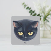 Schattig zwart kattengezicht kaart (Staand voorkant)