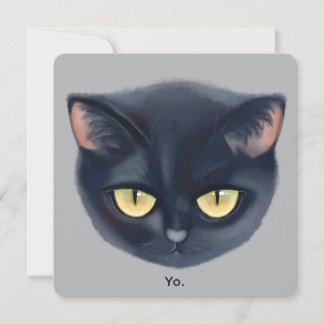 Schattig zwart kattengezicht kaart