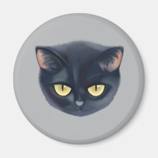 Schattig zwart kattengezicht magneet