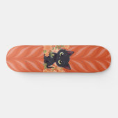 Schattig Zwart Kitten Kawaii  Persoonlijk Skateboard (Horizontaal)
