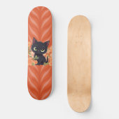 Schattig Zwart Kitten Kawaii  Persoonlijk Skateboard (Voorkant)