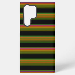 Schattig zwart kleurrijk gestreept samsung galaxy hoesje
