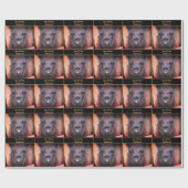 Schattig zwart lama gezicht dier gepersonaliseerd cadeaupapier (Vlak)