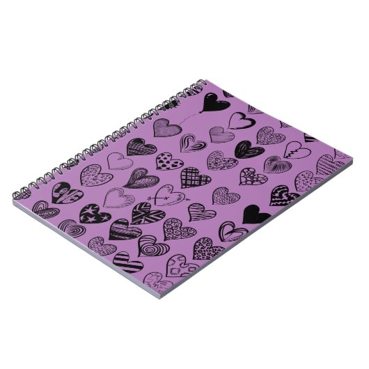 Schattig zwart Notitieboek voor krabbeltrekken (Linkerzijde)