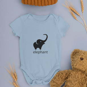 Schattig zwart olifant tekenen romper