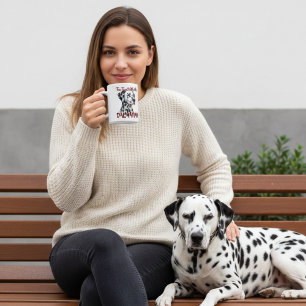 Schattig Zwart op Wit Theetijd Met Mijn Dalmatiër Koffiemok
