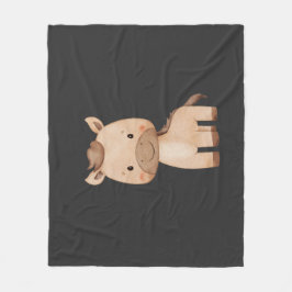 Schattig zwart paard fleece deken