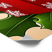 Schattig zwart paard met kerstmuts poster (Hoek)