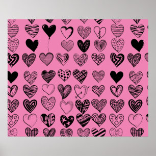 Schattig zwart Poster voor krabbeltrekken