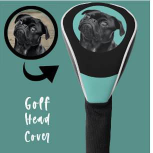 Schattig zwart Pug-gezicht charme Unieke op maat Golfheadcover
