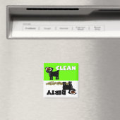 Schattig zwart pug schoon / vies vaatwasser magnee magneet (Insitu (Vaatwasser))