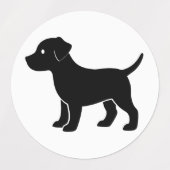 Schattig zwart puppy silhouet vinyl labels (Design 2)