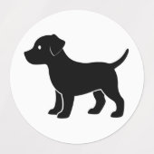 Schattig zwart puppy silhouet vinyl labels (Design 1)