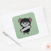 Schattig zwart schaap Godless Heathen Vierkante Sticker (Envelop)
