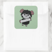 Schattig zwart schaap Godless Heathen Vierkante Sticker (Tas)
