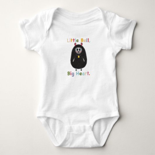 Schattig zwart schaap met bel – Kleine bel, groot  Romper (Voorkant)