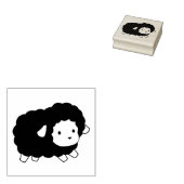 Schattig zwart schaap rubberstempel (Gestempeld)