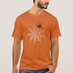 Schattig Zwart Spin & Wit Spinnenweb. T-shirt