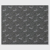 Schattig Zwart Spooky Schattige Girly Bats Hallowe Cadeaupapier (Vlak)