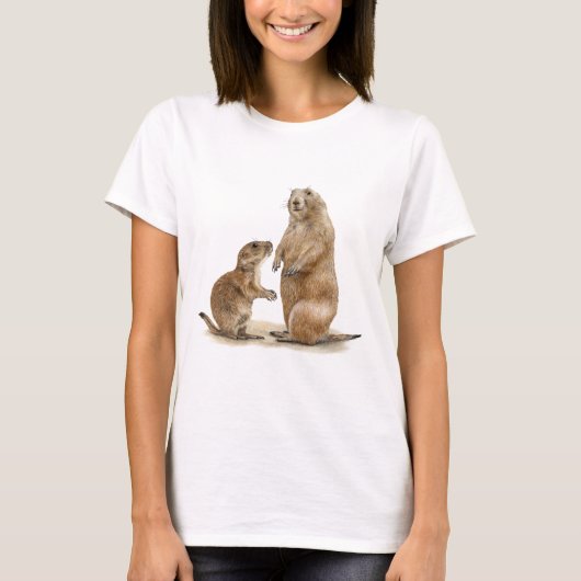 Schattig zwart-staart Prairie Hond T-shirt (Voorkant)