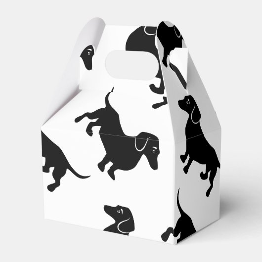 Schattig zwart teckel patroon bedankdoosjes (Achterkant)