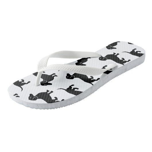 Schattig zwart teckel patroon teenslippers (Schuin)