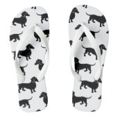 Schattig zwart teckel patroon teenslippers (Voetbed)