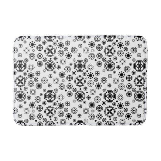 Schattig zwart wit arabesk decoratief patroon badmat (Voorkant)