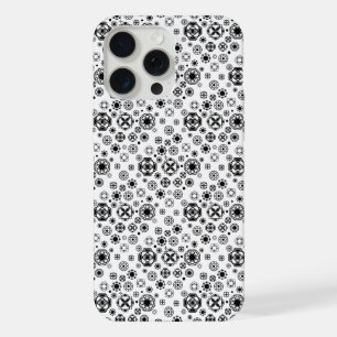 Schattig zwart wit arabesk decoratief patroon iPhone 15 pro max case