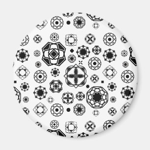 Schattig zwart wit arabesk decoratief patroon magneet
