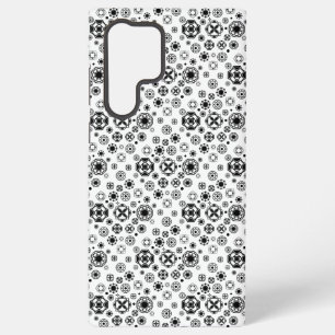 Schattig zwart wit arabesk decoratief patroon samsung galaxy hoesje