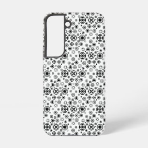 Schattig zwart wit arabesk decoratief patroon samsung galaxy hoesje