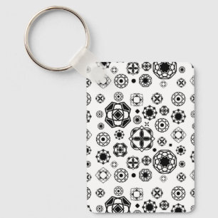Schattig zwart wit arabesk decoratief patroon sleutelhanger