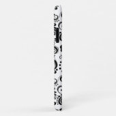 Schattig zwart wit bloemig achtergrondontwerp Case-Mate iPhone case (Achterkant/rechts)