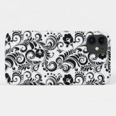 Schattig zwart wit bloemig achtergrondontwerp Case-Mate iPhone case (Achterkant (horizontaal))