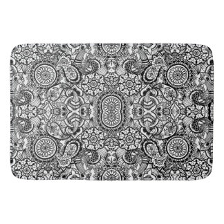 Schattig zwart wit bloemmotief paisley badmat