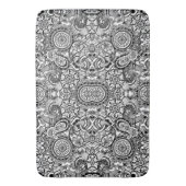 Schattig zwart wit bloemmotief paisley badmat (Voorkant Verticaal)