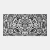 Schattig zwart wit bloemmotief paisley bureaumat (Voorkant)
