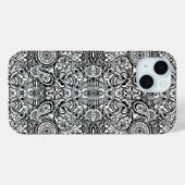 Schattig zwart wit bloemmotief paisley Case-Mate iPhone case (Achterkant (horizontaal))